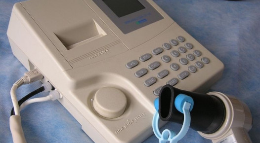 Měření dechu pomocí spirometru