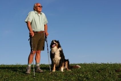 Nordic walking,muž,senior,chůze,sport