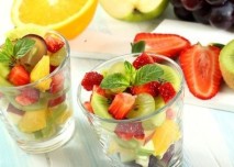ovoce, sklenici, salát